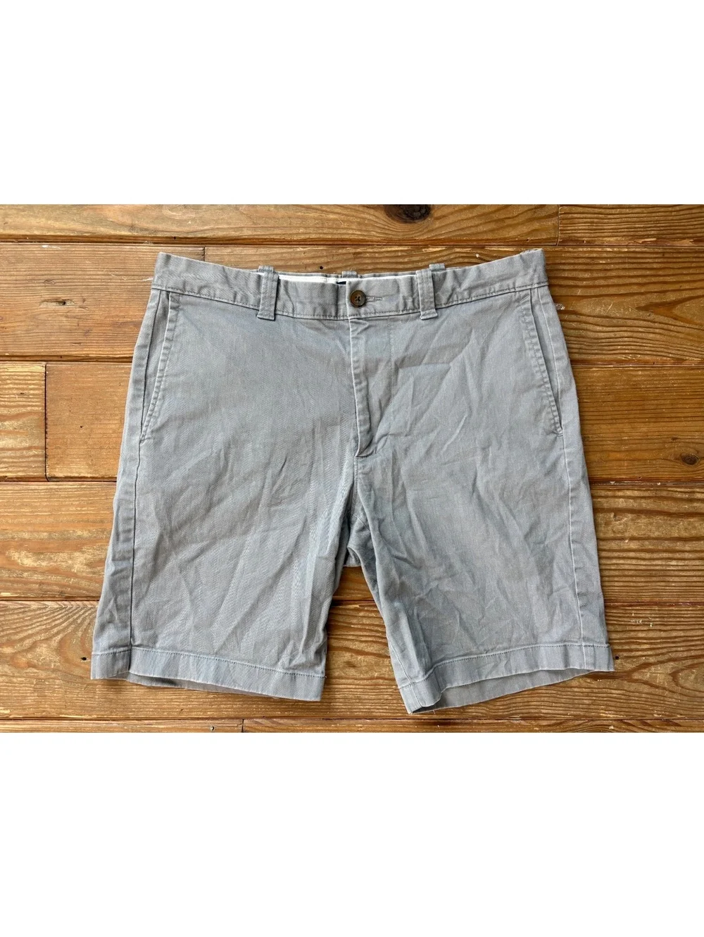 J.Crew 9” Stretch Chino Shorts Men’s 32 Gray Classic Fit Cotton